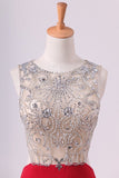 2024 Prom Dresses Scoop Beaded Bodice Spandex With Beading P1HYEK8J