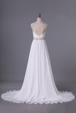 2024 Wedding Dresses Straps Court Train With Ruffles PGQET4ZS