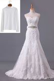 2024 Muslim Wedding Dresses Mermaid High Neck Tulle With Applique Court PF34BPTS