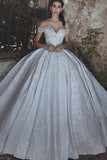 Amazing Modest Long Off The Shoulder Lace Beading Ball Gown PDYP4E6A