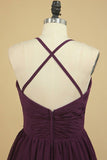 2024 Open Back Spaghetti Straps A Line Bridesmaid Dresses PG8RZALS