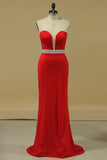 2024 Sheath Prom Dresses Sweetheart Beaded Waistline PJ77L969