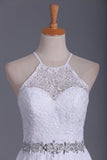 2024 White Halter Homecoming Dresses A Line Chiffon & P8TRNQAB