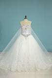 2024 Gorgeous Wedding Dresses Sweetheart With Applique And Beads Chapel Train PEBF3APR