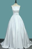 2024 New Arrival Straps Satin Wedding Dresses With Sash/Ribbon PXQJCQ5G