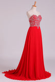 2024 Prom Dress Sweetheart A Line Floor Length With Beads P796MGXP