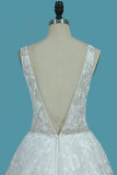 2024 Straps Lace Wedding Dresses A Line With Beaded PL285QF6