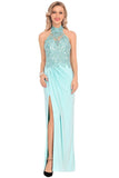 2024 Prom Dresses Halter Chiffon With Applique And PABKX1JH