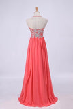 2024 Prom Dresses A Line Waist Halter Floor PZDP8BLQ