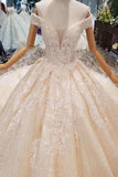 2024 Off-The-Shoulder Ball Gown Lace Lace Up Back Royal Train PP6JNDH6