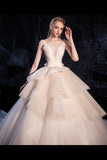 Ball Gown Tulle Wedding Dresses Straps Beads PQXS2S5A