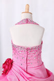 2024 Ball Gown Halter Flower Girl Dresses Floor PLL2RDJL