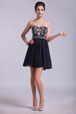 2024 Homecoming Dresses A Line Short/Mini Sweetheart Chiffon With PP5S5B41