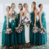 Elegant A Line Green Floor Length Bridesmaid Dresses, Long Prom STK20460