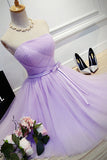 2024 Tulle Bridesmaid Dresses Strapless Ruched Bodice With Sash A Line