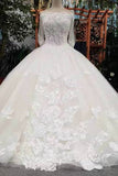 2024 New Arrival Mid-Length Sleeves Wedding Dresses With Appliques And Sequins PSBSD9XM