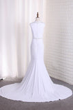 2024 New Arrival Mermaid Scoop Wedding Dresses With Beads PYJYJ1XG