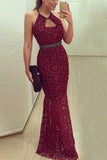 2024 Spaghetti Straps Mermaid Lace Evening Dresses PMGDRYPG