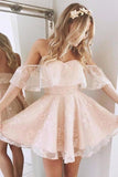 2024 Off The Shoulder A Line Homecoming Dresses PL98L6BJ