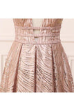 A Line Deep V Neck Long Prom Dress With Sequins Glitter Sleeveless PNC5XC4K