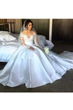 2024 Scoop Long Sleeves Lace With Slit Wedding Dresses P3KMRKC8