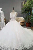 2024 New Arrival Wedding Dresses Lace Up With Appliques PSKY6H7E