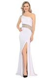 2024 Spandex One Shoulder Mermaid Sweep Train Prom PRKTR1A2