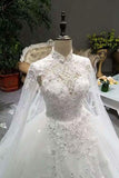 2024 New Arrival Low Price Tulle Wedding Dresses Lace Up With Appliques And Crystals Floor Length With PEQ4HXQK