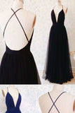 2024 New Arrival V Neck Tulle With A-Line Prom Dresses P3FM4LZH