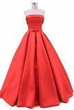 2024 New Arrival Strapless Prom Dresses A Line Satin PPGMM9SN