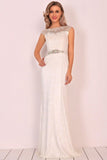 2024 Boat Neck Prom Dress Mermaid Lace Sweep Train PE7SFCX2