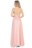 2024 A Line Spaghetti Straps Prom Dresses Chiffon With Beads PCHMT2AK