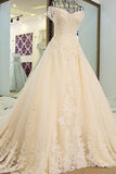 2024 New Arrival Luxury Wedding Dresses A-Line Royal Train Tulle Off The Shoulder PLQTQ6ED