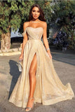 Queen Sweetheart One Shoulder Off the Shoulder Sequins Prom Dresses STK15314