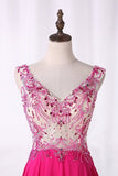 2024 V Neck Beaded Bodice Floor Length Prom PS1S9PCH