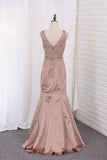 2024 New Arrival Evening Dresses V Neck Satin With Beading Mermaid