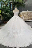 2024 Hot Selling Wedding Dresses Lace Up With Appliques And Sequins And Bow Knot Off PA7G2BAL