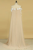 2024 Chiffon Strapless Evening Dresses With Handmade PMG8CP6S