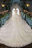 2024 Off The Shoulder Wedding Dresses Lace Up With Appliques PQ62G1C8