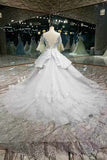 2024 New Arrival Scoop Neck Wedding Dresses V-Back With Appliques And PFPJ4G7S