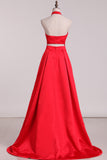 New Arrival Halter A Line Evening Dresses Satin Sweep STKPXRSZSBM