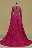 2024 Asymmetrical Long Sleeves Taffeta & Tulle Prom PGMKPB7J