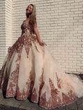 Rosewood Sequins Ball Gown Sweetheart Strapless Quinceanera Dresses with STK20433