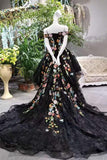 2024 Boat Neck High Low A-Line Black Prom Dresses Lace Up P284DG3N