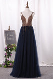 2024 New Arrival Prom Dresses Spaghetti Straps Tulle A Line PZ2A9M9M