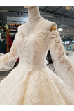 Count Train Princess Wedding Dresses Sweetheart Long Sleeves Ball Gown Wedding STKPJ37M9KE