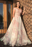 Luxury Off the Shoulder Sweetheart Pink Lace Appliques Prom Dress with STK15652