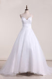 2024 Wedding Dresses Spaghetti Straps Organza & Satin P3DHADCP