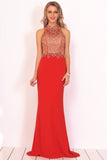 2024 Prom Dresses High Neck Beadd Bodice PAHENA3G