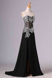 2024 Prom Dresses Mermaid/Trumpet Black Sweetheart Chiffon With PTP8NJKA